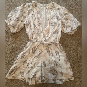 Cream and feather romper